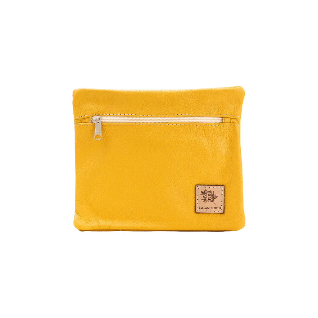 Small Leather Cosmetic Bag | Yellow